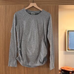 Athleta:  Long-sleeved Performance Running Tee, Size M, Heathered Gray